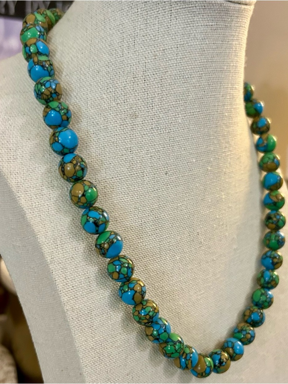 Sea Sediment Jasper Round Beaded Necklace w/Sterling Clasp - Picture 12 of 17